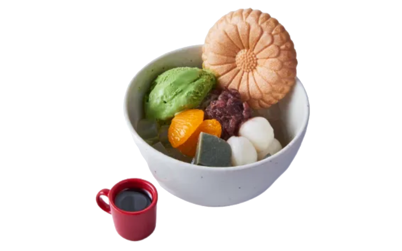 白玉抹茶クリームあんみつ